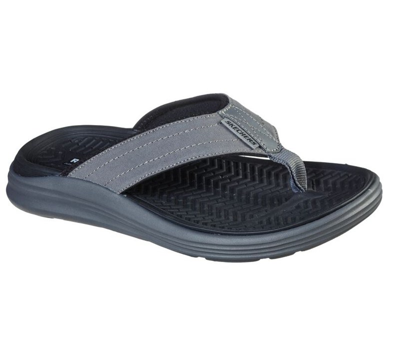 Skechers Herr Mörk Grå Flip Flop - Relaxed Fit: Sargo - Reyon - Sverige (LNFEU-1530)